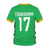 Haikyuu T-shirt Cosplay Costume Kamomedai Sendai Frogs High School Hoshiumi Short Sleeve Sport Uniform Itachiyama Tee