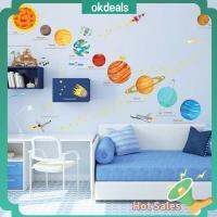 OKDEALS Self-adhesive Kids Rocket Solar System Planets Stickers Home Decor Wall Stickers Rooms Decoration