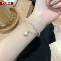 Ins Simple Double Pearl celet Female Niche Design Cool Harbour Style celet