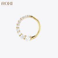 ROXI Zircons 8ต่างหูห่วงมม. สำหรับผู้หญิง925เงินสเตอร์ลิง1ชิ้นไม่แพ้กระดูกอ่อนหูเล็บจมูกเครื่องประดับแบบเจาะชิ้นส่วนของร่างกาย