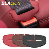 BLALION ที่หุ้มเข็มขัดนิรภัยในรถยนต์,ที่หุ้มหนังแท้คลิปหัวเข็มขัดนิรภัยกันลื่นอุปกรณ์เสริมรถยนต์เพื่อความปลอดภัย