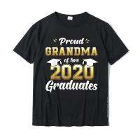 Proud Grandma Of Two 2020 Graduates Shirt Senior Twins Gift T-Shirt Tops Tees Fitness Cotton Mens T-Shirts Fitness