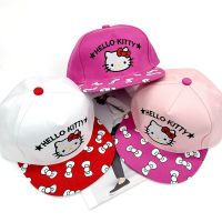 คาวาอิ Sanrio อนิเมะเด็กหมวกเบสบอลน่ารักเฮลโลคิตตี้หมวกแก๊ปหมวกกันแดดหมวกเบสบอลปักลายการ์ตูนของขวัญเด็กความคิดริเริ่ม