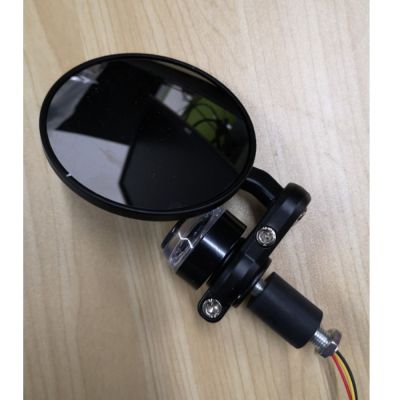 Motorcycle 3" Round 7/8" 22mm Handlebar End Mirrors Rear View Side Mirror Turn Signals For Honda Yamaha Suzuki Cafe Racer Bobber Mirrors