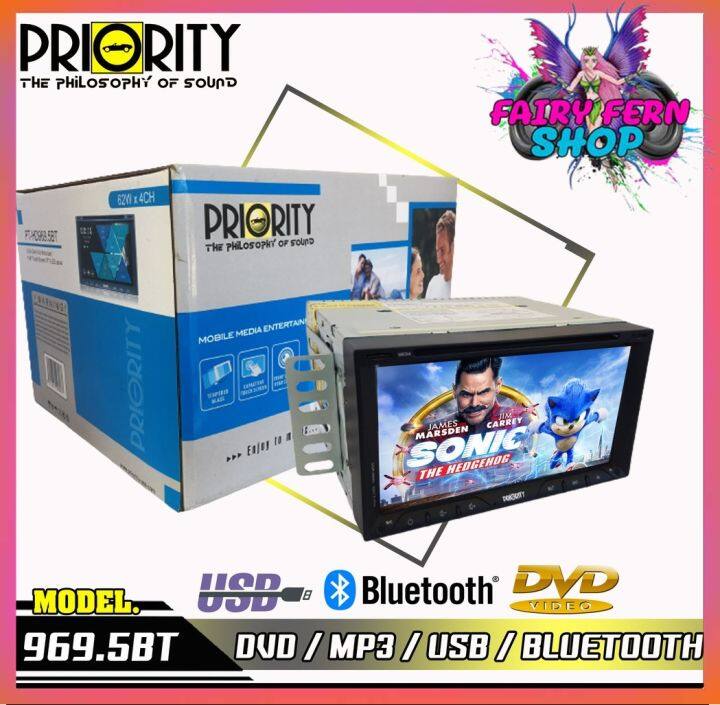 priority-969-5bt-เครื่องเสียงรถยนต์-จอ-2din-มีบลูทูธ-วิทยุติดรถยนต์-ต่อกล้องถอยได้หน้าจอ-6-95นิ้ว-จอติดรถยนต์-วิทยุ-dvd-วิทยุเล่นแผ่นได้