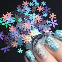 4.8g/Box Creative Laser Shiny Ultra Thin Snowflake Shaped Nail Sequins for Nail Art Decoration Supplies