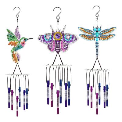 Diamond Painting Wind Chime Hanging Kits Round Special Shaped Rhinestone Crystal Gem Art Dots Ornament