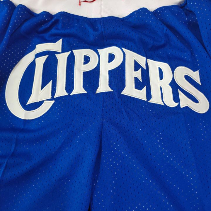 2023เสื้อผ้าบาสเก็ตบอล-just-don-ball-กางเกง-clippers-สีฟ้ากระเป๋ากางเกงกีฬากางเกงบาสเก็ตบอลกางเกงขาสั้น