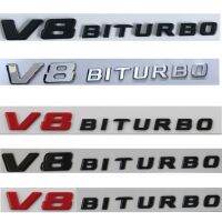 Chrome Matt Gloss Black Red V8 BITURBO V8BITURBO Letters Fender Badges Emblems Emblem Badge For Mercedes Benz AMG 2017-2020