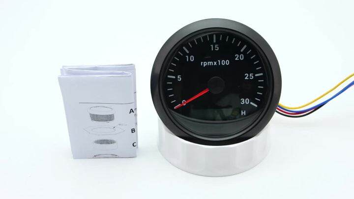 HD 85มม. รถเรือ Tachometer Gauge LCD รถจักรยานยนต์ชั่วโมง0-3000 4000 ...