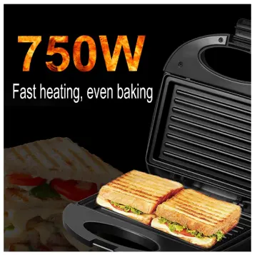 750W Electric Sandwich Toaster Breakfast Grill Machine Multifunction Double  Sided Bread Toaster Sandwich Grill Sandwich Maker