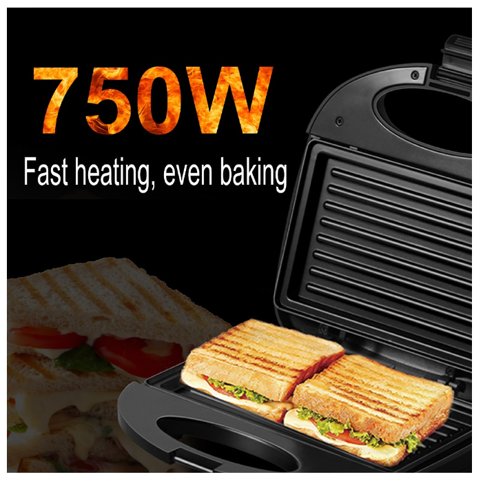 Sweet 750W Electric Sandwich Maker Mini Grill Toaster Kitchen Breakfast  Bread Machine