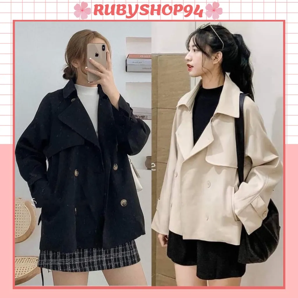 Áo Mangto Nữ Dáng Ngắn Hàn Quốc Kèm Đai, Áo Măng Tô Nữ Ngắn 2 Lớp Khoác  Ngoài Đẹp | Lazada.Vn