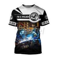 Tessffel Professional Welder 3D Printed New Harajuku T-shirt Summer Streetwear Men and Women Top