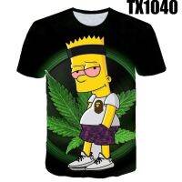 New Simpson happy family T-shirt adult summer 3D printing cartoon animation anime casual T-shirt