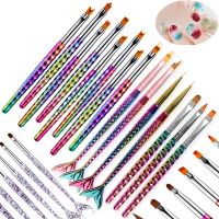 Acrylic French Stripe Nail Art Liner Brush Set 3D Tips Manicure Ultra thin Line Drawing Pen UV Gel Brushes Smudge Painting Tools