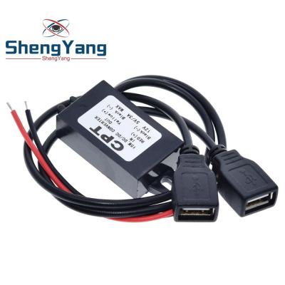 ShengYang Micro USB 12V to 5V 3A 15W DC-DC Car Power Converter Module Step Down Power Output Adapter Low Heat Auto Protection Electrical Circuitry Par