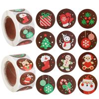 500pcs Christmas Kraft Sticker Merry Christmas Decoration home Candy Bag Sealing Stickers Xmas Gifts box Seal Labels decor Kerst
