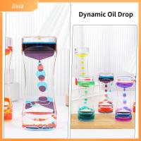 LIXIA Dynamic Oil Drop สีคู่ งานฝีมือ เครื่องประดับ นาฬิกาทราย จับเวลาของเหลว น้ำมันรั่วนาฬิกาทรายของเล่น