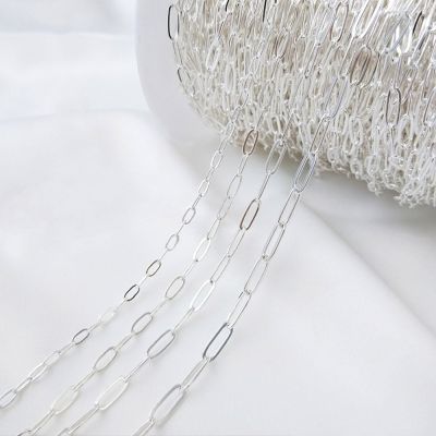 【YF】 Chapeamento de Prata Colar O-Chain Correntes DIY Pulseira para Descobertas Jóias Componentes Fazer Acessórios Artesanais 1 m