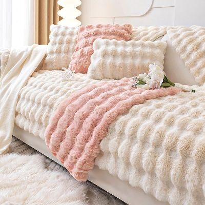 【jw】✜✆▥  Seikano engrossar capa de sofá pelúcia para sala estar não-deslizamento almofada slipcovers decoração da toalha assento capas