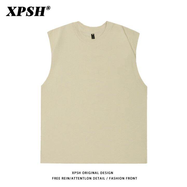 original-american-heavy-cotton-vest-vest-mens-summer-trendy-brand-black-sleeveless-t-shirt-loose-couple-bottoming-sweatshirt