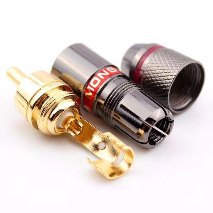 musical-sound-2-8-24pcs-rca-connector-plug-hifi-24k-gold-plated-rca-connector-jack-adapter-for-8mm-audio-and-video-speaker-cable