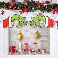 Christmas Window Stickers Christmas Decoration Christmas Wooden Door Hanging Door Sign Christmas Grinch Garland Home Decorations