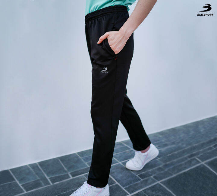 bcs-sport-กางเกงจ๊อกเกอร์ขายาว-สีพื้น-ทรงเข้ารูป-unisex-รหัส-sf604-bcs-classic-jogger-pants