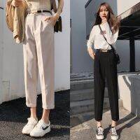 เสื้อผ้าแฟชั่นผู้หญิง กางเกง กางเกงขายาว ทำงาน เอวปกติกางเกง Casual Fashion Solid Mid Waist Long Trousers Office Pants