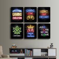 Motivational Effect Game Slogan Pictures Flat Printed on Canvas Wall Posters and Paintings for Room