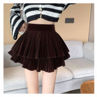 Layered Ruffle Short Skirts High Waist A Line Elegant Women Layered Mini Pleated Skirts for Autumn Winter