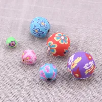 【CW】▧  Patterns Round Polymer Clay 6mm 8mm 10mm 12mm 14mm 16mm Mixed Loose Beads for Jewelry Making Crafts