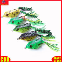 LeadingStar RC Authentic 5Pcs 6cm/12g Frog Lures Set Lifelike 3D Eyes Artificial Soft Bait Simulated Frog Bait Fishing Crankbait Lures