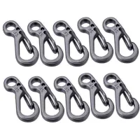 FESA 10PCS/Mini Spring Backpack Clasps Climbing Carabiners EDC Keychain Camping Bottle Hooks Survival Gear - Grey