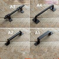 Rustic Carbon steel black interior barn sliding door handle Door Hardware Locks