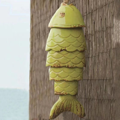 HJI ระฆังลมปลาวินเทจแขวนผนังปลาคาร์พกลางแจ้งของขวัญประดับอ่อนโยนสำหรับวันหยุดวันเกิด