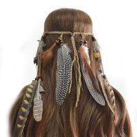 ที่คาดผมขนนกผม ที่คาดผมฮีโบเมียน Bohemian Hairbands