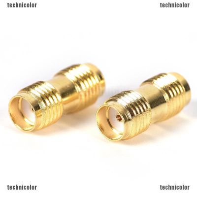 ❤❤ 2pcs Gold Metal Straight SMA Female to Female RF Adapter Connector New