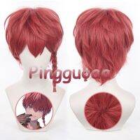 Anime Blue Lock Kurona Ranze Cosplay Wigs Red 30cm Short Warping Wigs Cosplay Heat Resistant Hair QC7311410