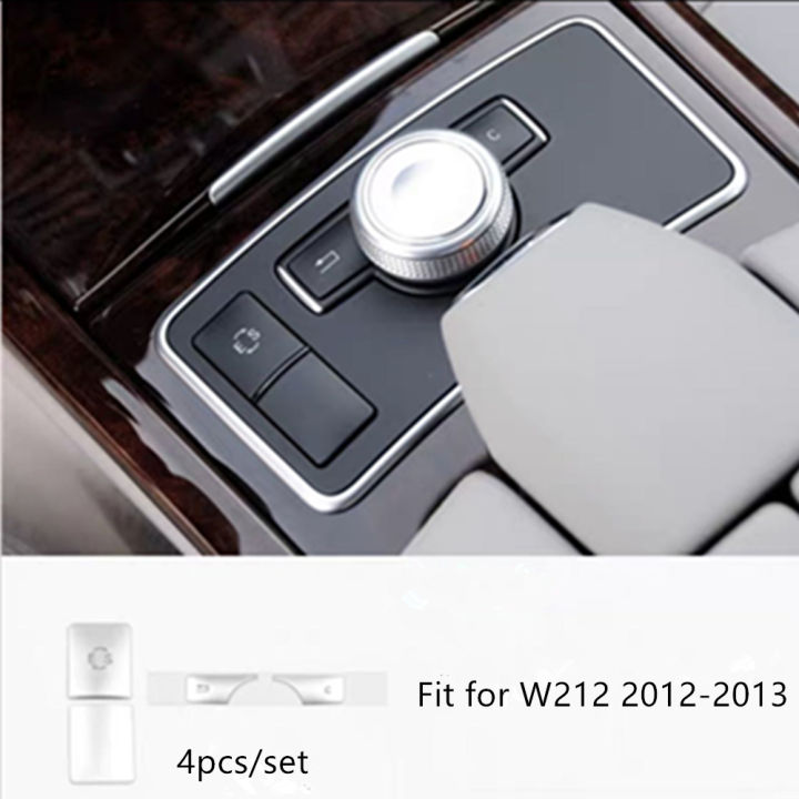 abs-for-benz-e-class-w212-2012-2013-2014-2015-console-media-es-buttons-sequins-cover-stickers-trim-car-accessories