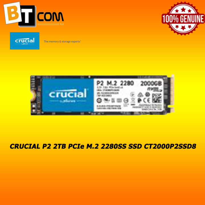 Crucial p2 2tb pcie m 2 2280ss ssd ct2000p2ssd8 lazada