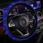 AUTOMARTSHOP Bling Blue Rhinestone-style Car Steering Wheel Cover