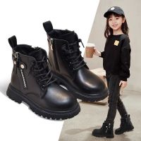 [COD] Childrens boots 2022 autumn and winter new princess girls short plus fleece boys shoes baby