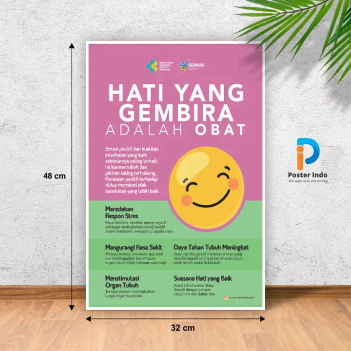 Poster Kesehatan Hati Yang Gembira Adalah Obat | Lazada Indonesia