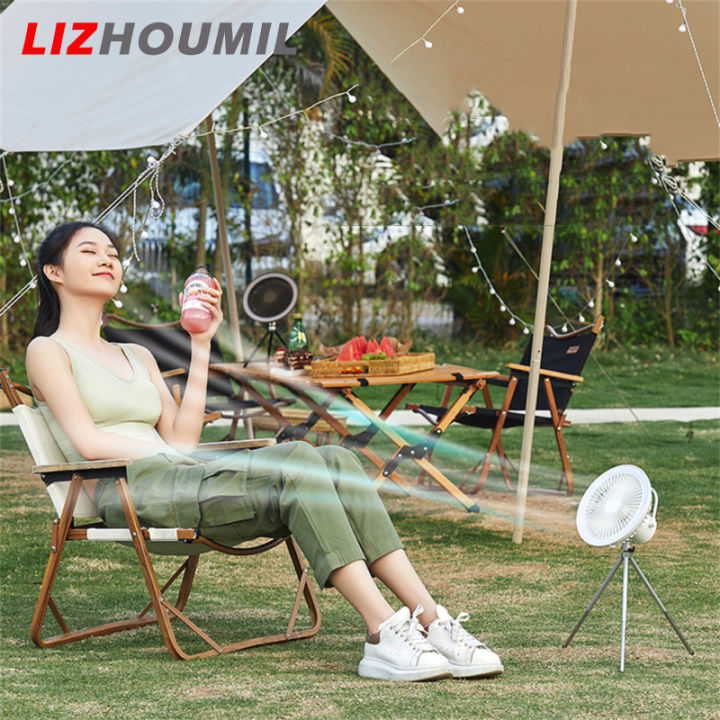 lizhoumil-ขาตั้งกล้องพัดลมยูเอสบีกลางแจ้งพัดลมมัลติฟังก์ชั่นสวิตช์พัดลมพร้อมรีโมทไฟกลางคืนเต็นท์แคมปิ้ง