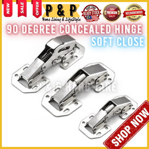 ReadyStock90 Degree Concealed Furniture Door Hinge Hole Free