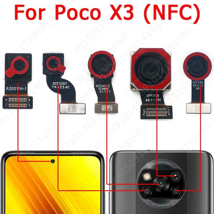 high-quality-anlei3-ด้านหลังกล้องด้านหน้าสำหรับ-xiaomi-mi-poco-x3-nfc-หันหน้าไปทาง-selfie-ขนาดเล็กด้านหน้าโมดูลกล้องหลังชิ้นงอสำหรับเปลี่ยนอะไหล่