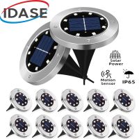 【LZ】✤❡☼  Solar Power Disk Light jardim ao ar livre luz subterrânea Deck holofotes enterrado lâmpada LED solar decoração do jardim 16LED