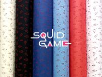 [SALE] ผ้าTC ผ้าคอตตอน TC ผ้าเมตร ผ้าพิมพ์น้ำมัน หน้าเดียว ลายสัญลักษณ์ Squid Game ผ้าโทเร หน้ากว้าง 58 นิ้ว (ขายเป็นเมตร) TC FABRIC ร้านจุกจิก